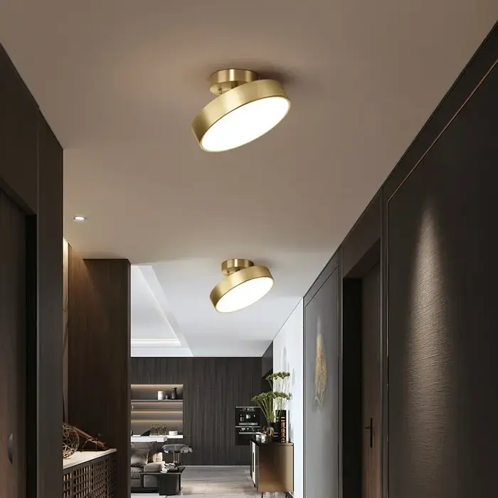 Nouveau plafonnier doré éclairage nordique couloir de luxe salon chambre couloir intérieur porche av