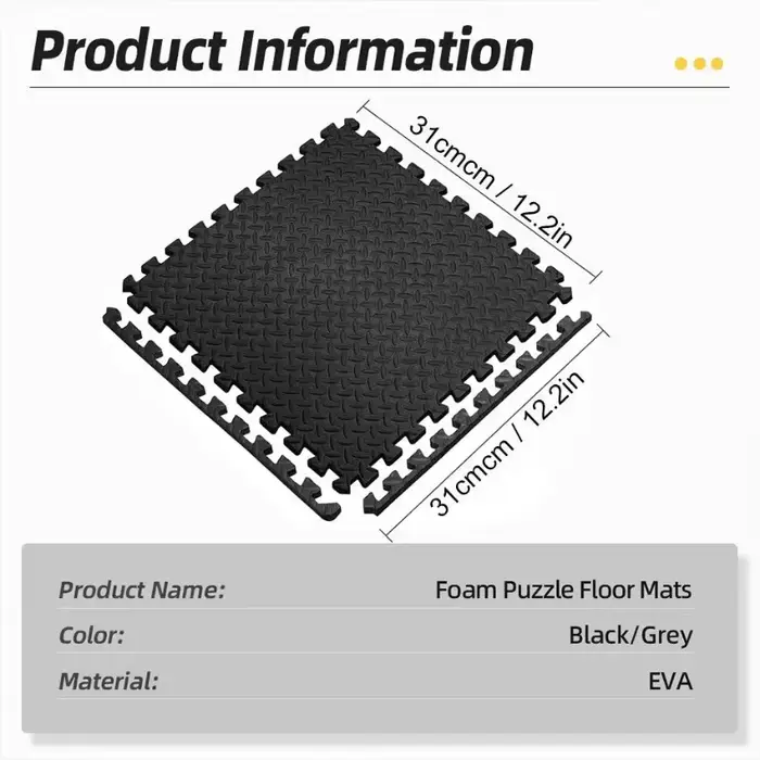 Tapis de protection confortables et amovibles, idéaux pour les sols de salle de sport, tapis de course, tapis tatami, salles de musculation, sols de piscine et Pilates - M