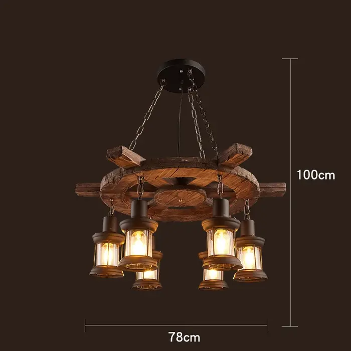 Vintage bois LED lampes suspendues du milieu du siècle