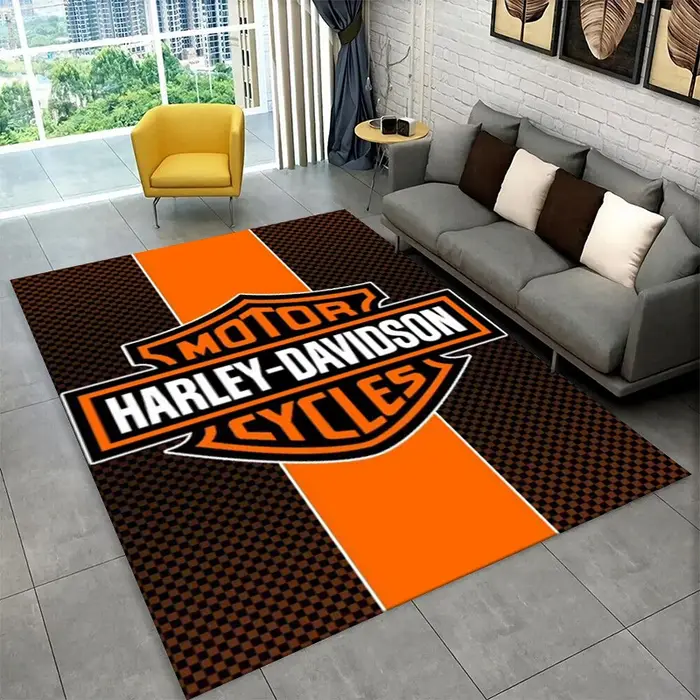 Tapis antidérapant rétro H-Harleys Racing Moto pour salon