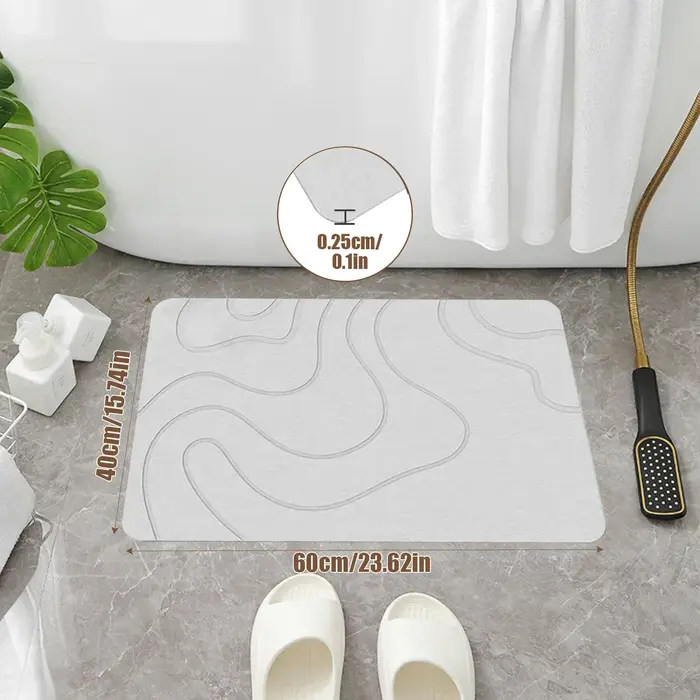 Nouveau Tapis de bain en Diatomite tapis de salle de bain antidérapant Absorption d'eau tapis de sol