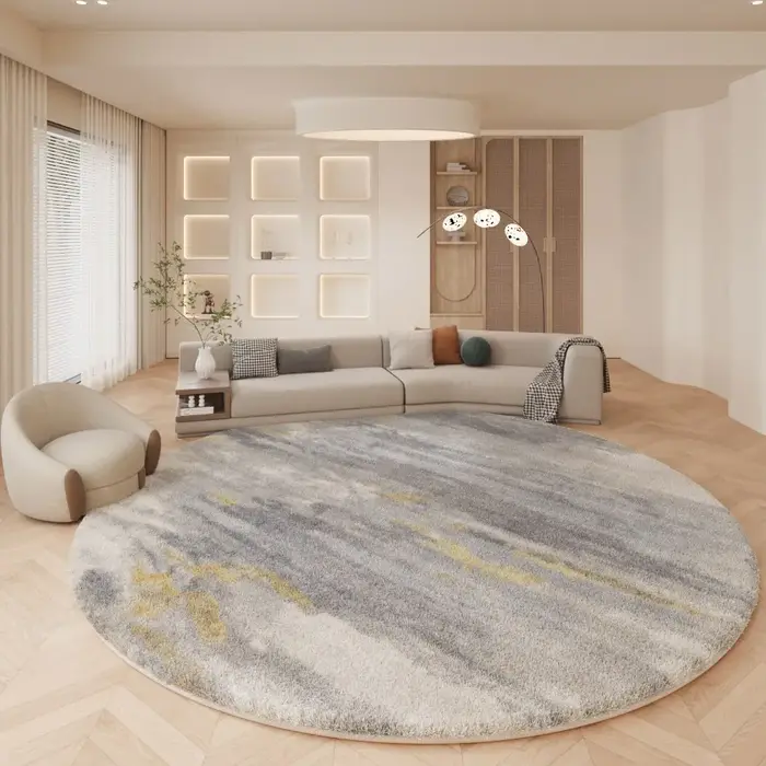 Grand tapis rond moderne minimaliste