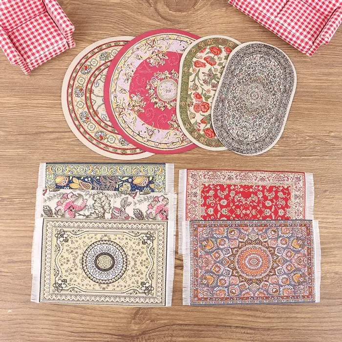 Tapis de couverture de sol de style turc, jouet de courses, maison l'inventaire, rond, carré, polymères de sol, modèle de bricolage, décor de chambre et de salon, 1PC