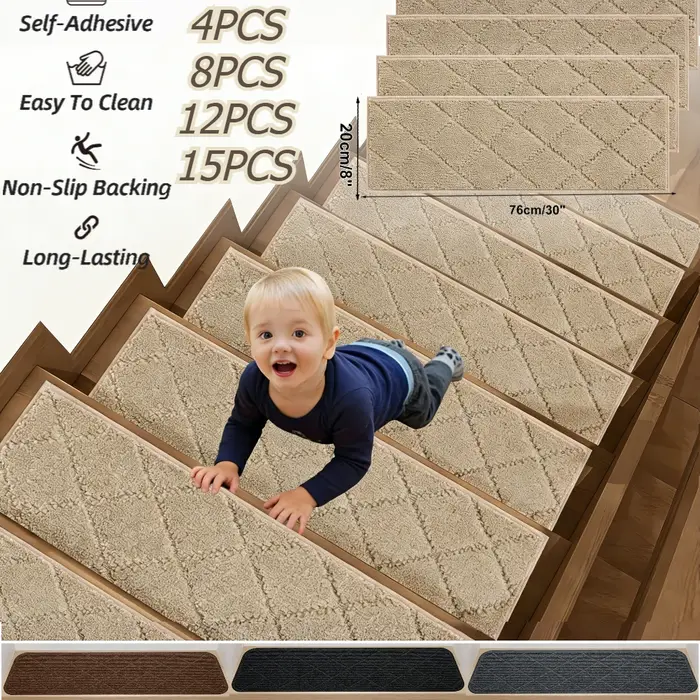 Tapis antidérapant auto-adhésif pour marches d'escalier