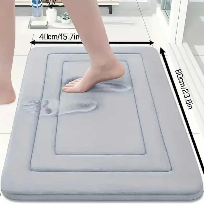 Tapis de bain Vintage en mousse à mémoire de forme, 1 pièce, absorbant, antidérapant, tapis de cuisine avec motif Floral, Beige et bleu, coussin sur pied confortable