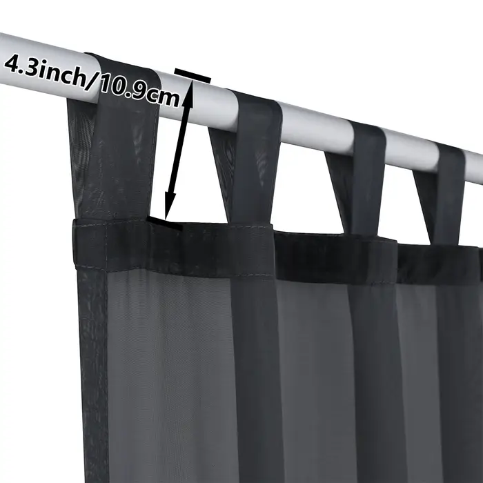Rideau d'extérieur transparent avec languette, fibre de polyester transparente, rideau d'extérieur i