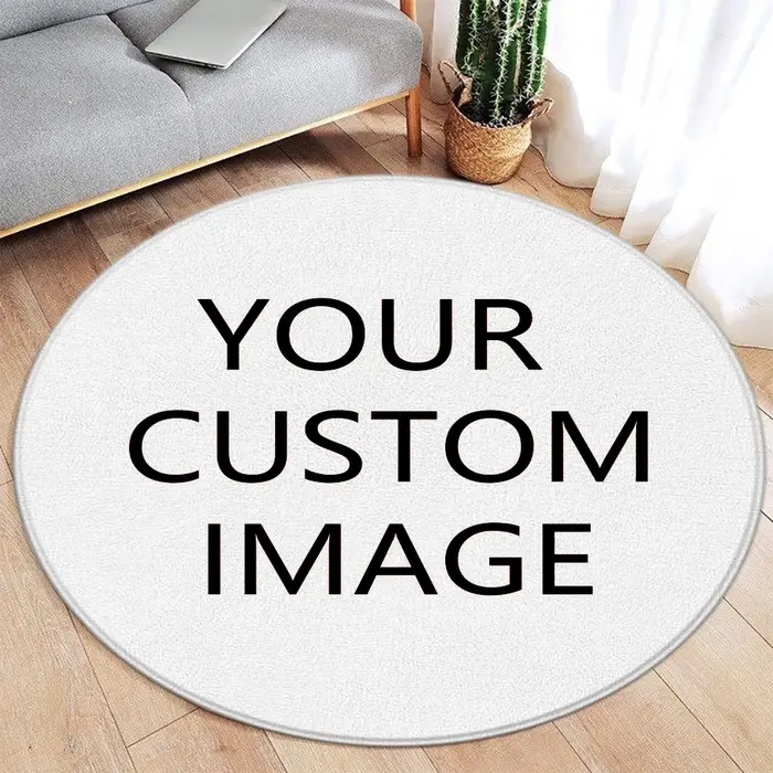 Tapis Photo personnalisé rond en flanelle