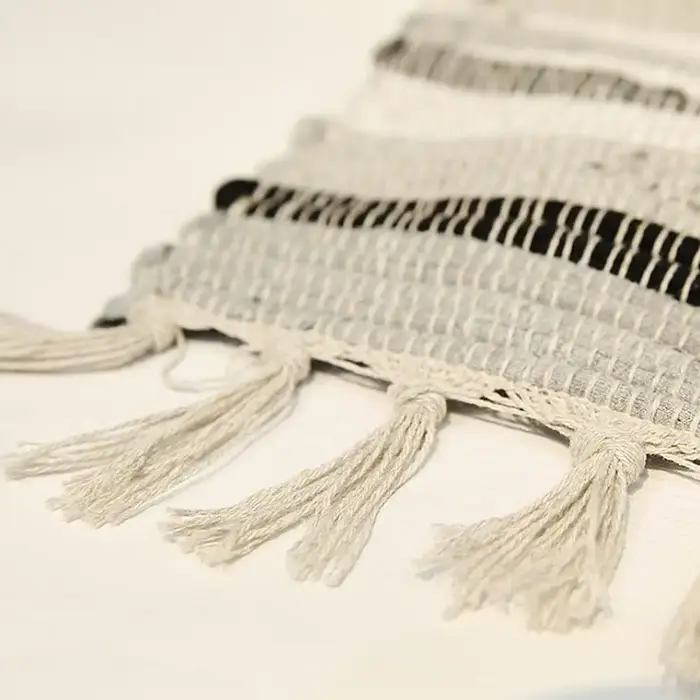 Tapis et tapis à pampilles rétro en tissu de coton