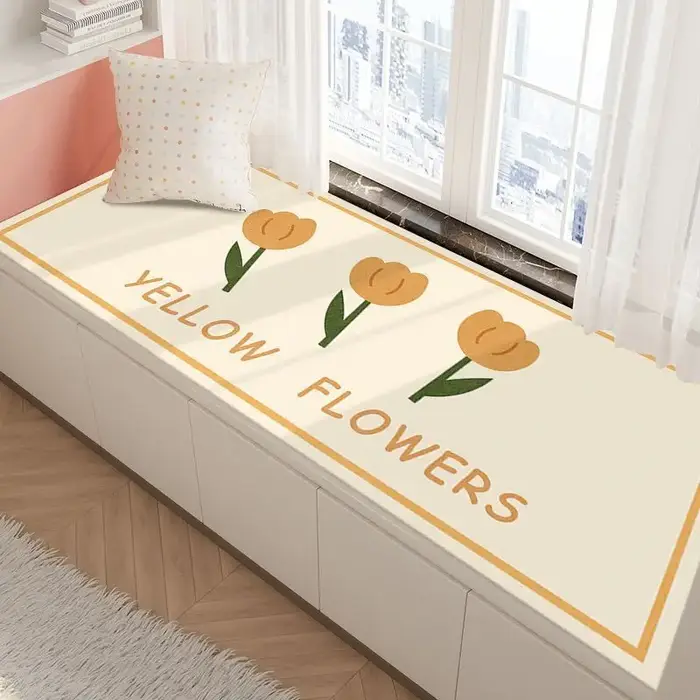 Tapis de baie vitrée de chambre à coucher doux