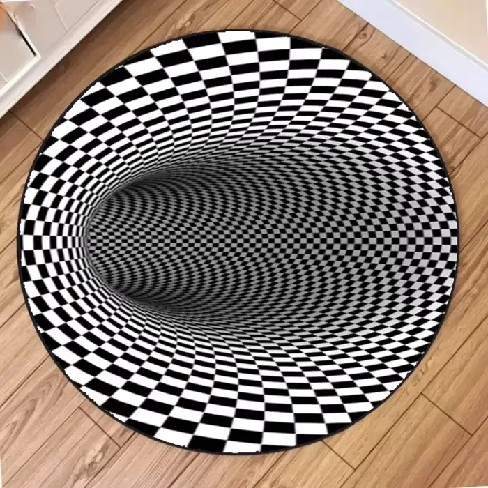 Tapis rond en spirale avec Illusion visuelle 3D