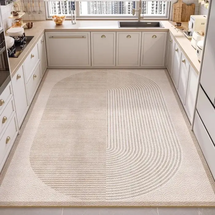 Tapis de cuisine imperméable, tapis de sol en PVC, grand format, antidérapant, anti-huile, tapis de sol de style minimaliste, décoration intérieure.