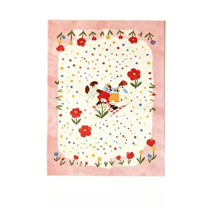 Tapis en peluche couleur Dopamine pour la décoration de chambre