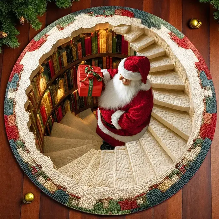 Tapis rond de noël en 3D