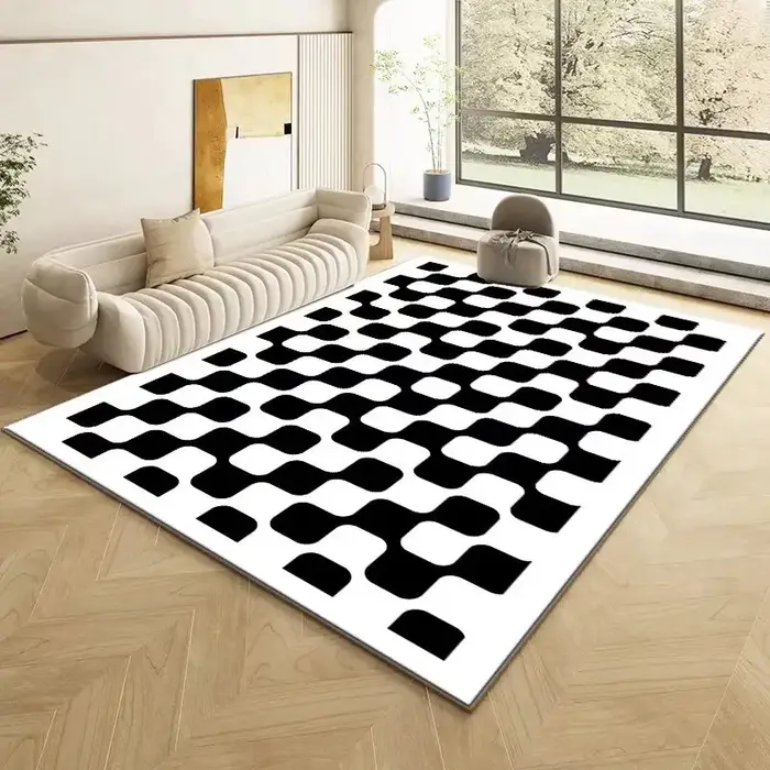 Tapis en damier rétro à la mode