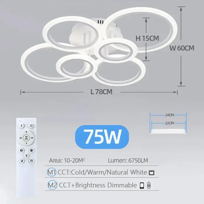 Lustre LED moderne éclairage à la maison anneau plafonnier