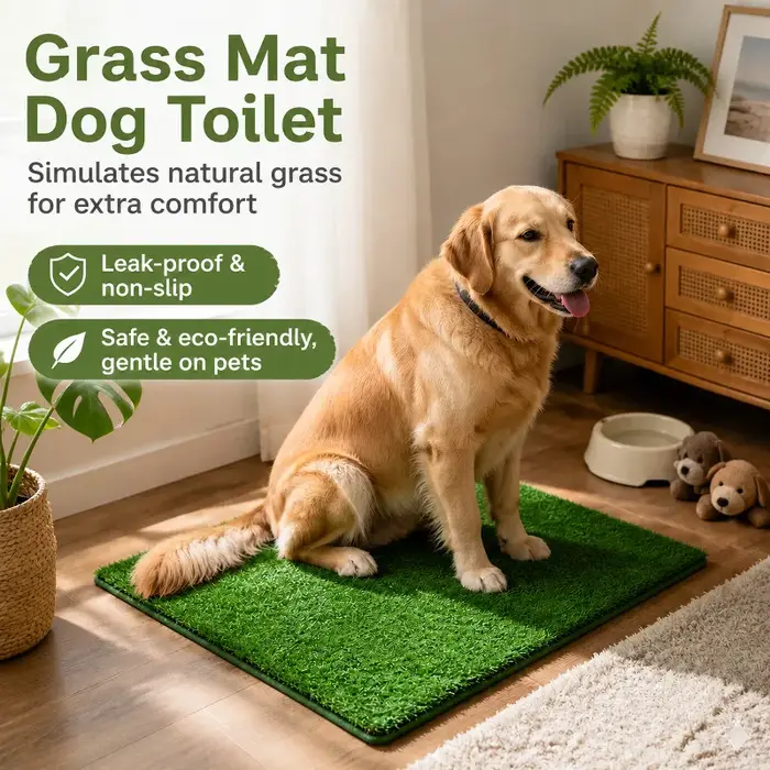 Tapis d'herbe artificielle pour chien réutilisable et lavable, tapis d'entraînement à la propreté écologique, antidérapant, accessoire pour animaux de compagnie, facile à nettoyer, gazon doux