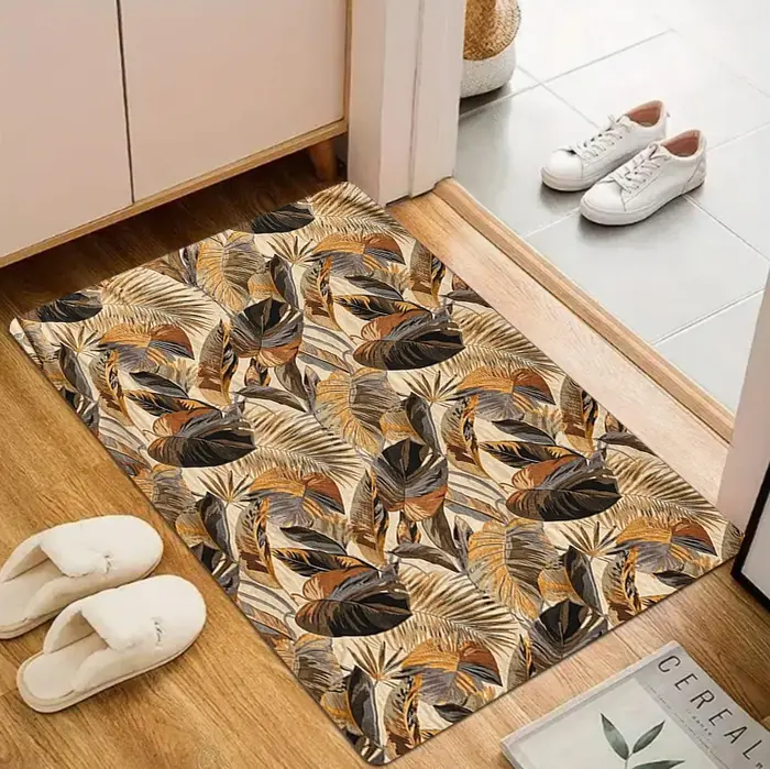 Tapis imprimé de fleurs et de plantes de style nordique