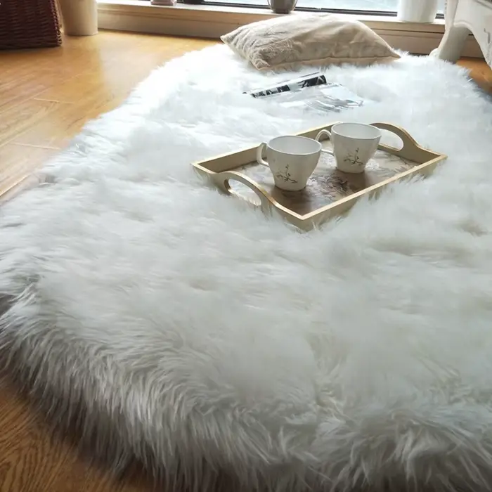 Tapis ovale moelleux pour salon