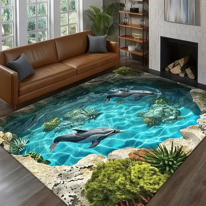 Tapis de piscine 3D pour étang de poissons d'eau profonde