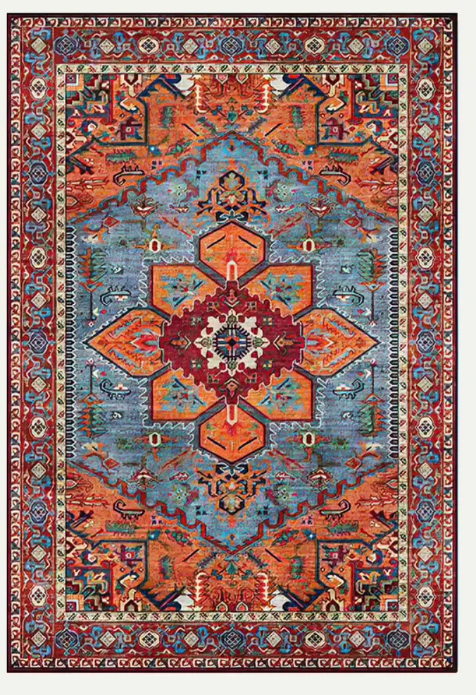 Tapis Design Vintage turc rouge pour salon