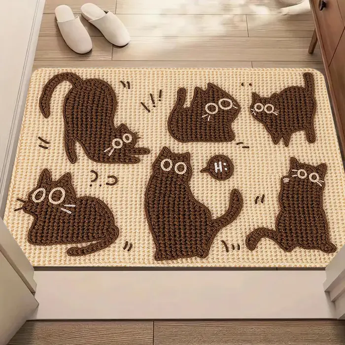 Tapis de sol à motif de chat de dessin animé mignon