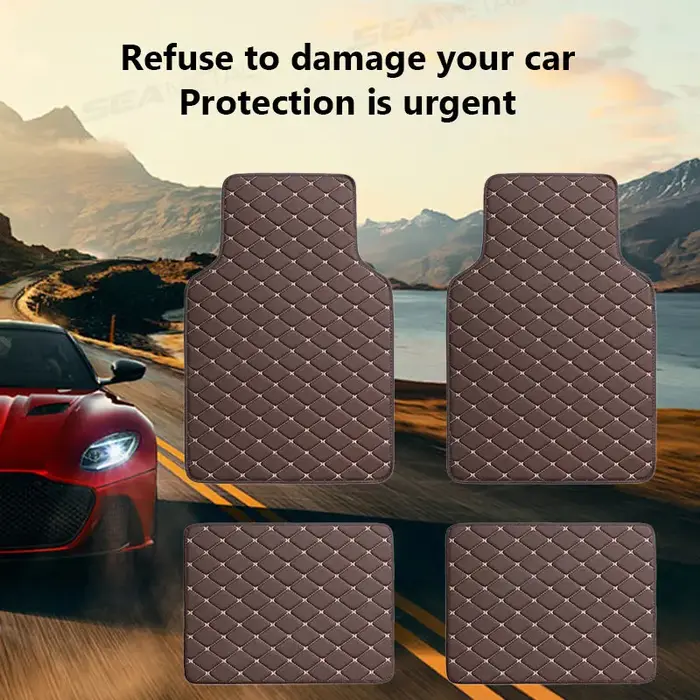 BLALION tapis de sol de voiture 4 pièces universel PU imperméable Auto pied Pad protecteur