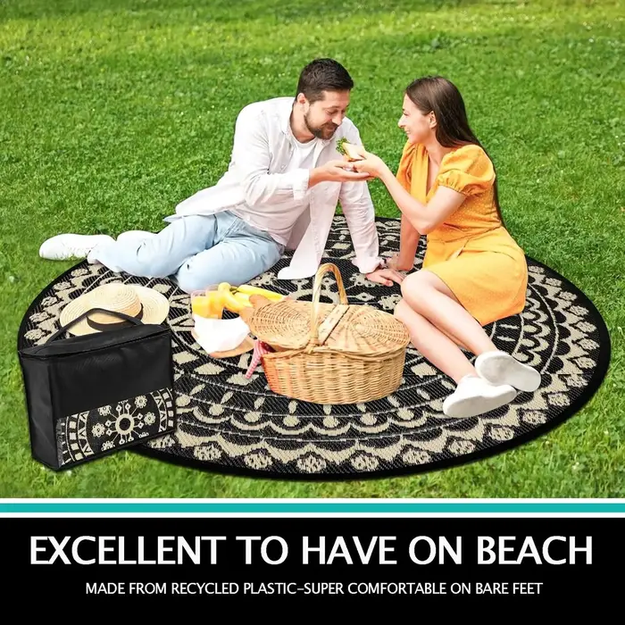 Tapis d'extérieur rond pour Patio