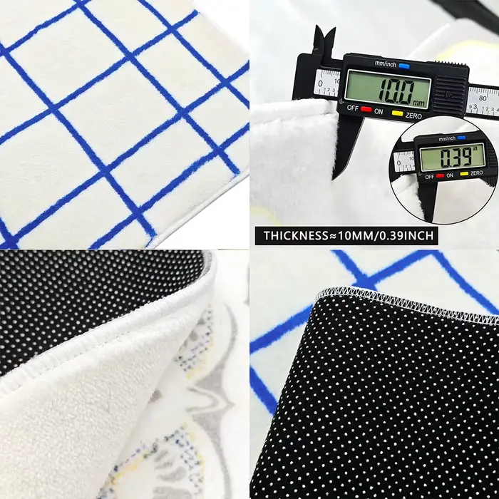 Grand tapis de salon, tapis à carreaux pour chambre à coucher