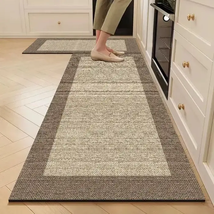 Tapis de cuisine géométrique abstrait de luxe léger