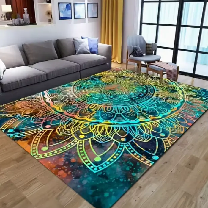 Tapis de sol de style bohème pour salon, tapis de mode pour chambre à coucher, tapis long lavable po