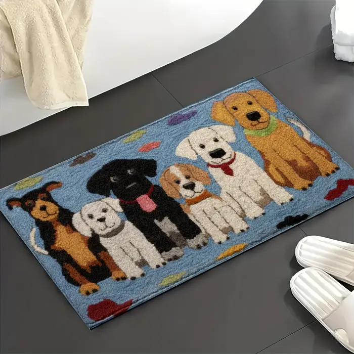 Tapis VIKAMA à thème animal mignon - Antidérapant, très absorbant et lavable en machine, parfait pou