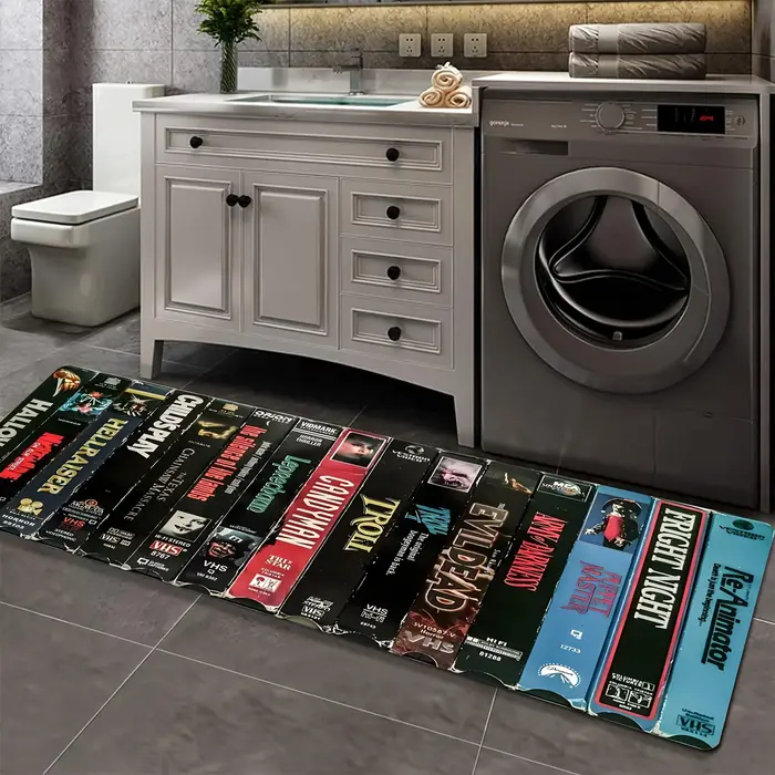 Tapis thème film d'horreur avec titres de films emblématiques