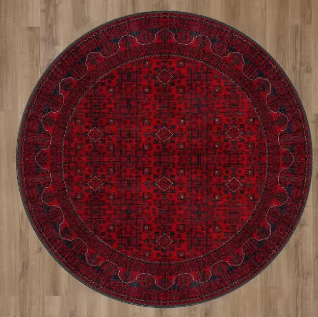 Tapis rond rouge de Style Vintage
