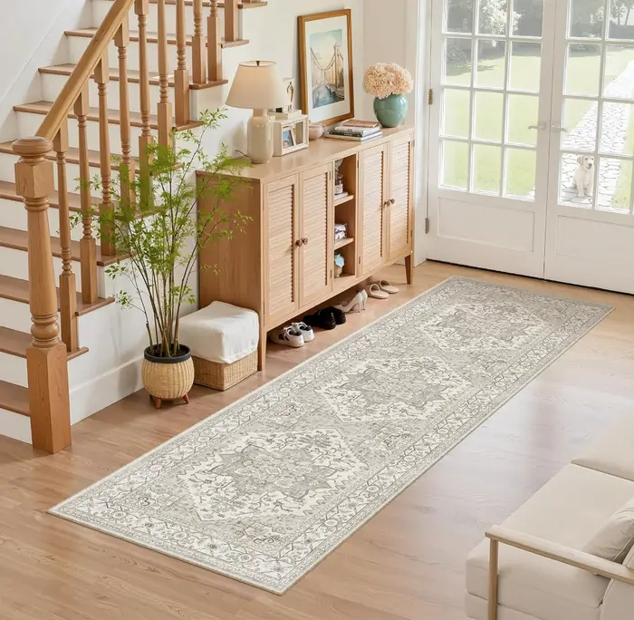 Tapis de sol Long rétro Boho, antidérapant, résistant à l'usure, pour couloir, chambre à coucher, salon, décoration de la maison