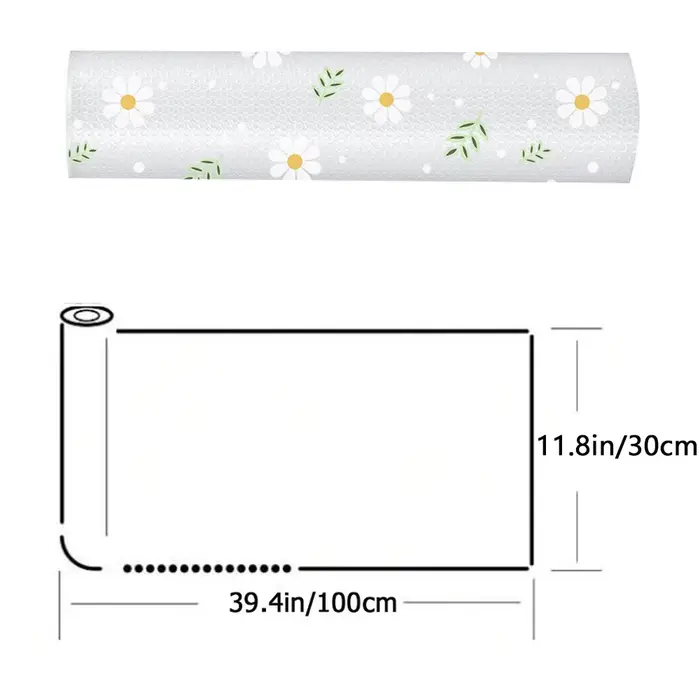 Tapis d'armoire de cuisine à fleurs de marguerite, tapis de tiroir réutilisable, tapis de Table à ma