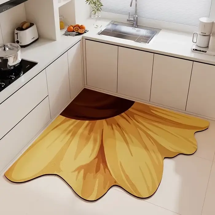 Tapis à fleurs pour tapis de sol de cuisine