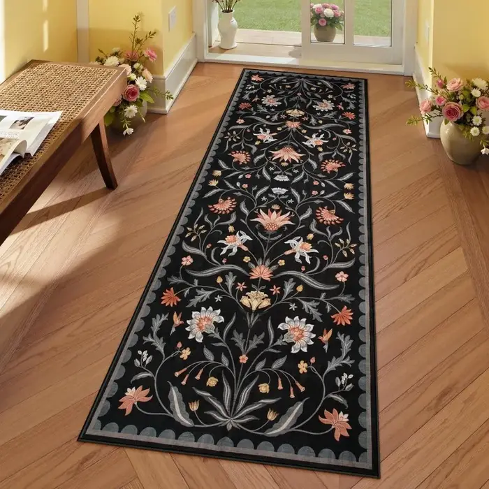 Tapis de chemin de vigne florale Boho