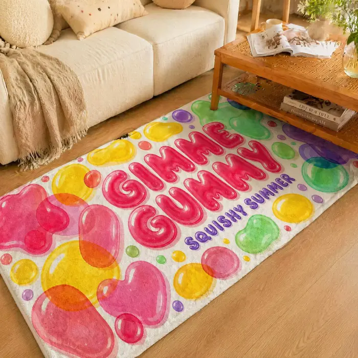 Tapis d'été souple et coloré à motif de bonbons gélifiés