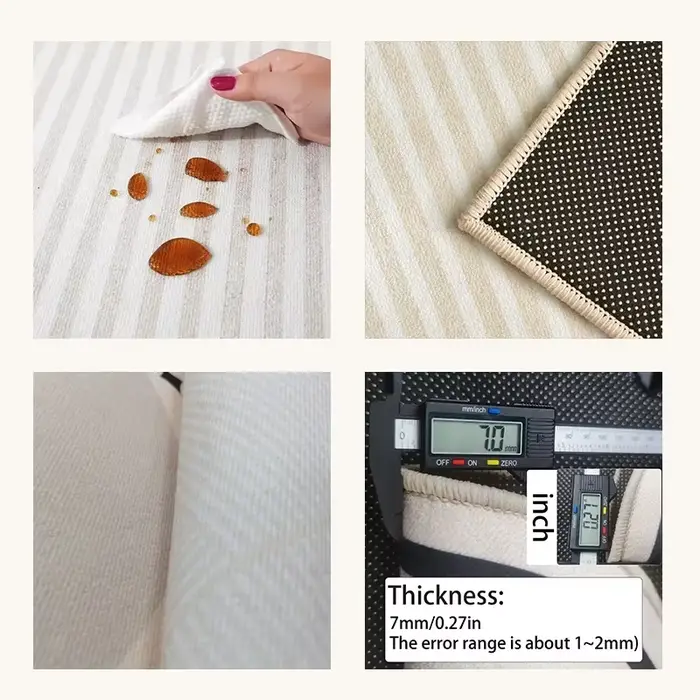 Tapis de grande surface beige à motif géométrique