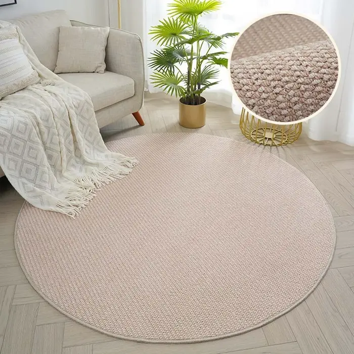 Tapis rond moderne imitation sisal