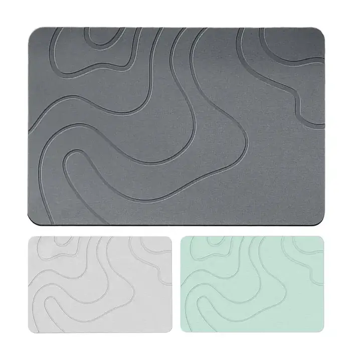 Tapis de bain en pierre de diatomite, tapis antidérapant pour porte de toilette, tapis d'entrée absorbant à séchage rapide