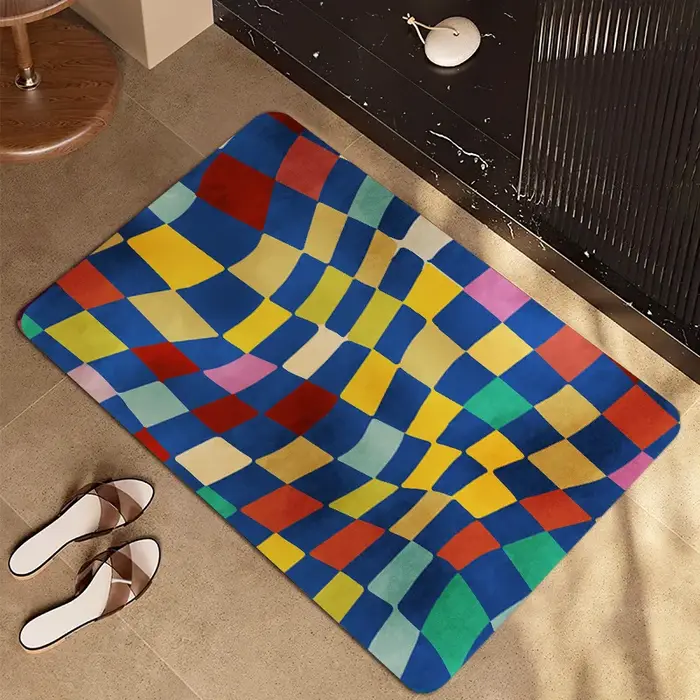 Tapis à motif de diamant coloré