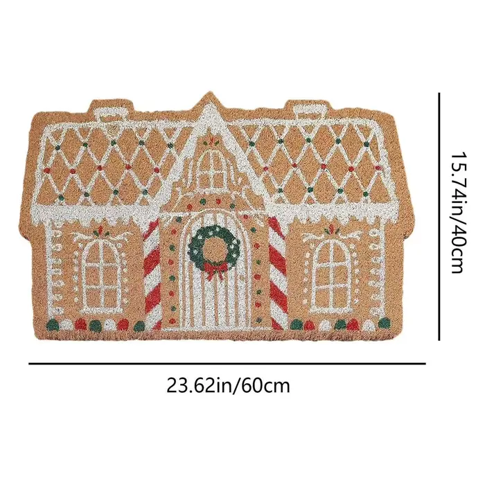 Tapis de porte d'entrée de noël, paillasson de maison en pain d'épice, tapis de bienvenue pour la dé