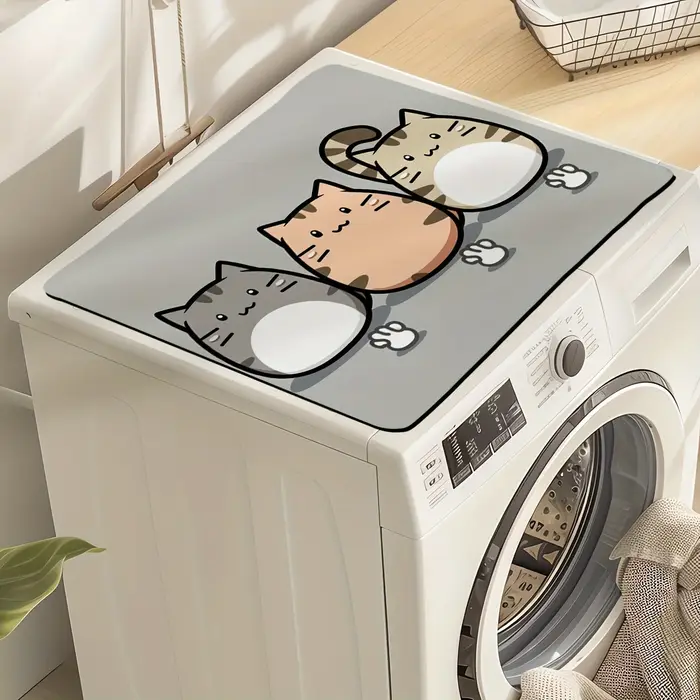 Tapis anti-poussière pour Machine à laver chat mignon