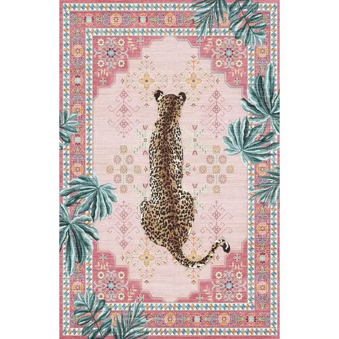 Tapis à motif guépard personnalisé, motif de fleurs d'animaux, pour chambre à coucher, salon, décora