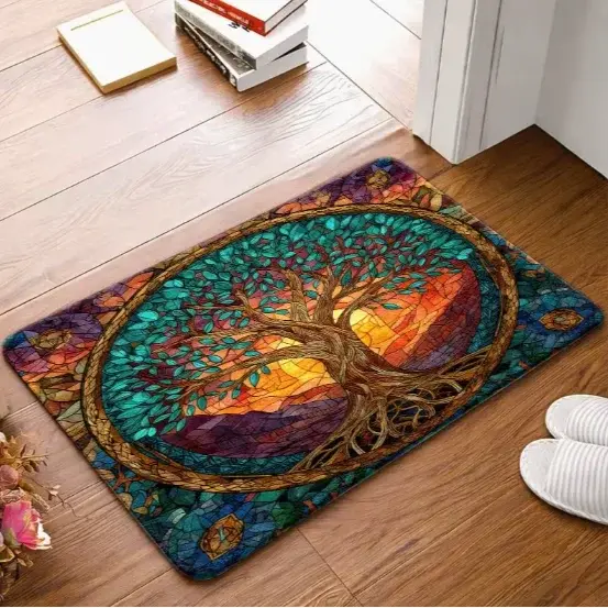 Tapis d'entrée antidérapant Celtic Tree of Life, tapis de porte extérieur, cuisine, garage, bureau, 