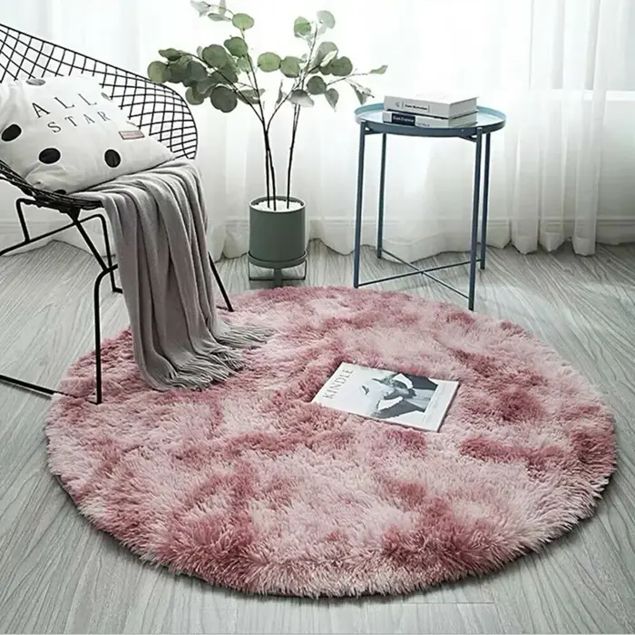 Tapis rond rose 40/60cm