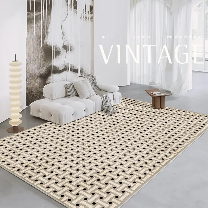 Tapis rétro français pour chambre à coucher