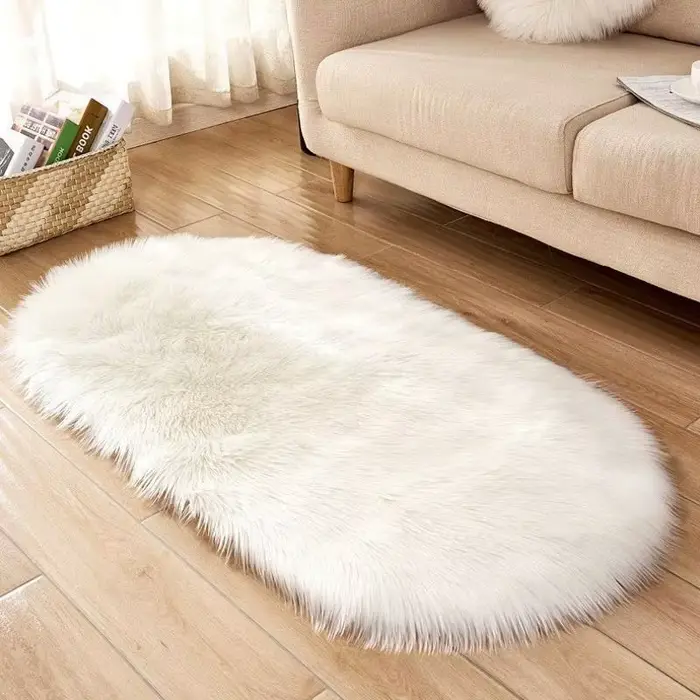 Tapis ovale moelleux pour salon
