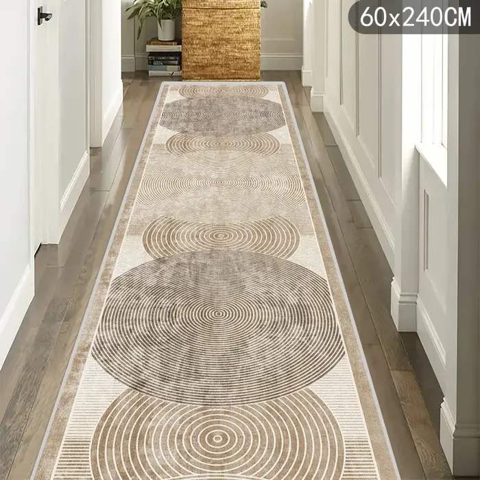 VIKAMA Tapis texturé géométrique résistant aux taches et antidérapant pour couloir et chambre à coucher